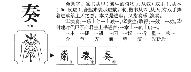 奏字字源字形