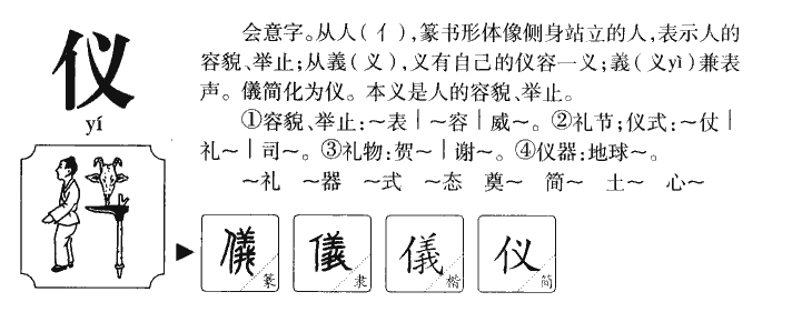 仪字字源字形