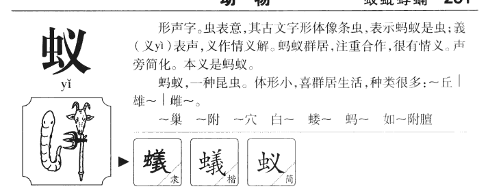 蚁字字源字形