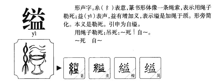 缢字字源字形